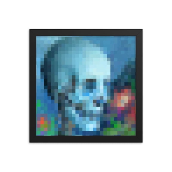 Minecraft Painting - Skull and Roses - Video Game Artwork Gift Idea Size 24x36 Unframed Poster