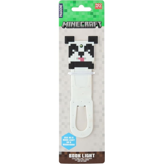 Minecraft Panda Clip-On LED Reading Light & Bookmark, Officially Licensed Gifts for Gamers, Book Accessories for Pop Culture Fans, Kids, Teens, Adults, Battery Powered Mini Lamp
