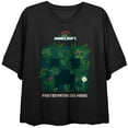 thumbnail image 1 of Minecraft Photosynthesis Mode Crew Neck Short Sleeve Women's Black Crop Top-Medium, 1 of 3