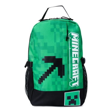Minecraft Pickaxe Creeper Unisex 18" Laptop Backpack, Green Black