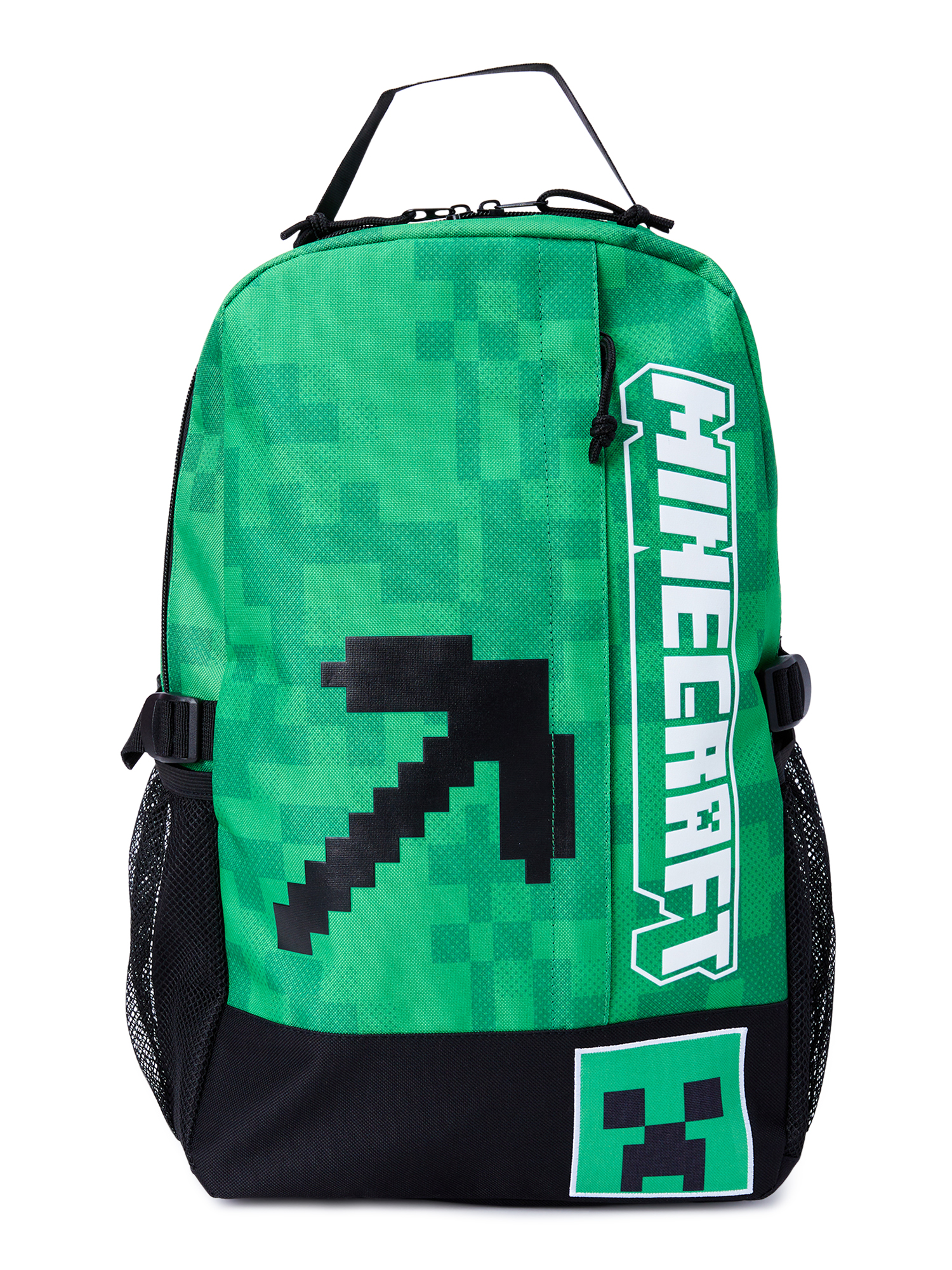 Minecraft Pickaxe Creeper Unisex 18" Laptop Backpack, Green Black - image 1 of 5