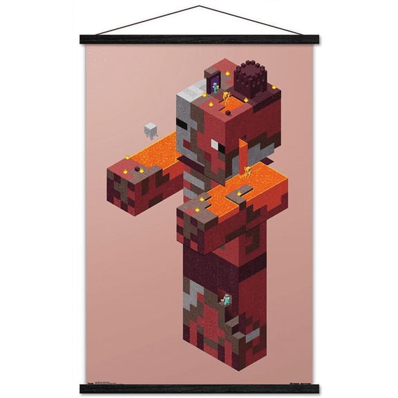 Minecraft - Pigman Nether Wall Poster with Magnetic Frame, 22.375" x 34"