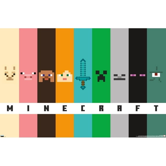 Minecraft - Pixel Bars Wall Poster, 14.725" x 22.375"