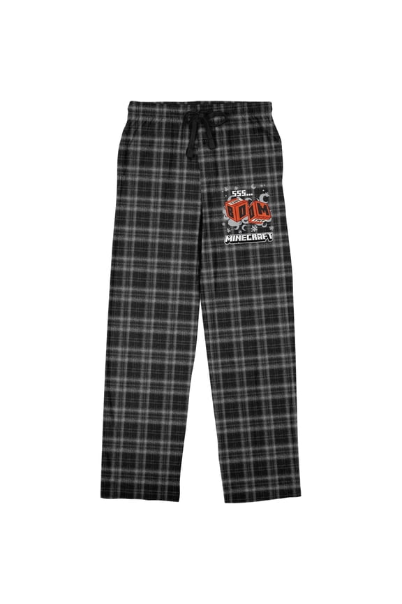 Minecraft Plaid Sleep Pants for Men Loungewear-Large