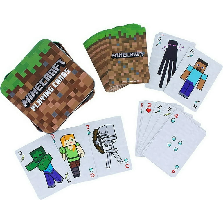 Minecraft Playing Cards 52x Playing Cards, 2x Joker Cards, 1x Metal Storage  Tin 