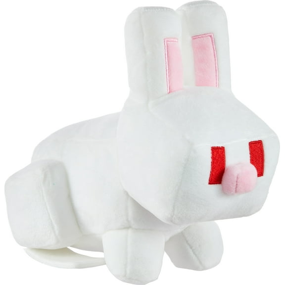 Minecraft Plush White Rabbit Toy, 8-inch Collectible Soft Doll Inspired by Video Game Character