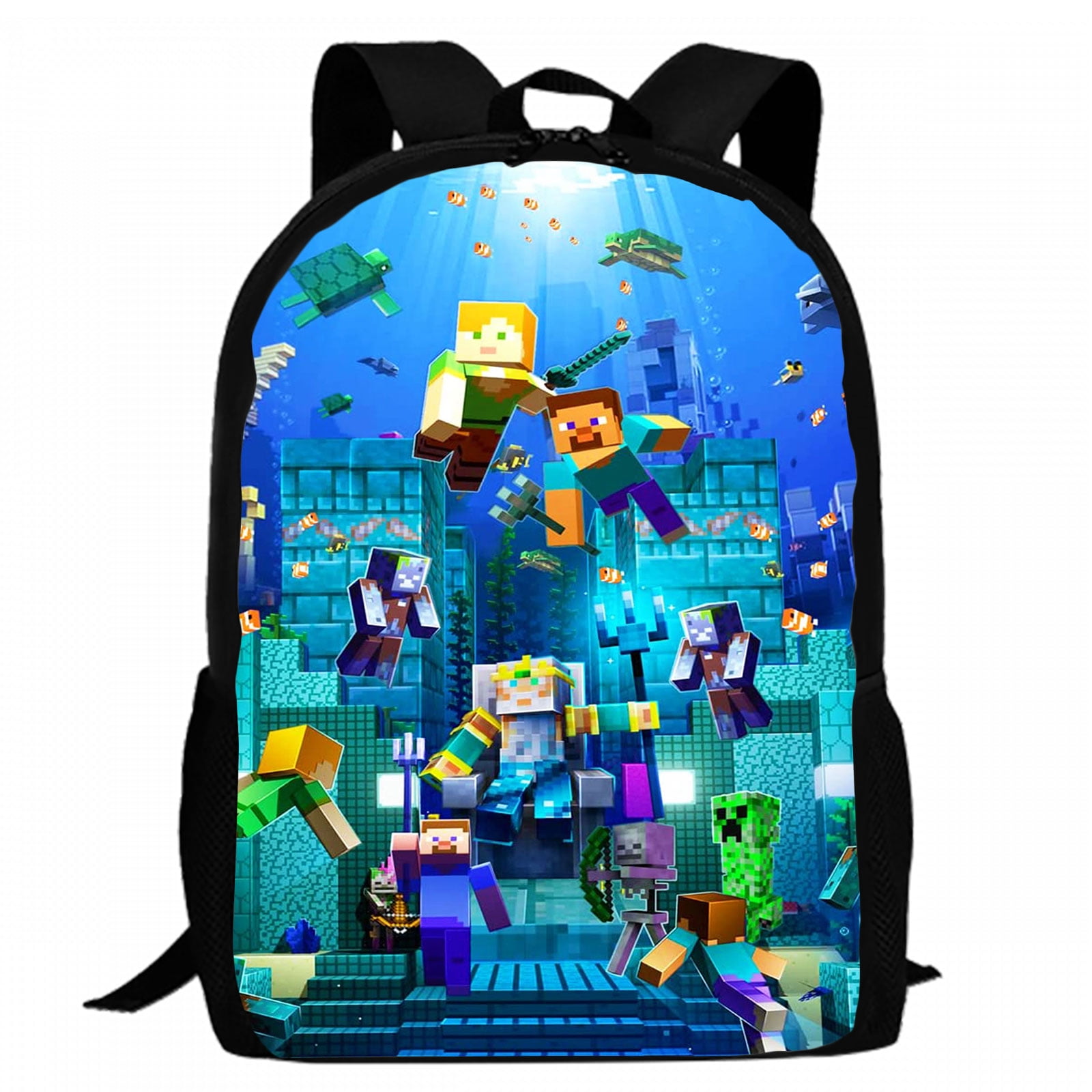 Minecraft Printed Backpack Casual Large Capacity School Bag Suitable For Men and Momen Lightweight Daily Bag Travel Bag