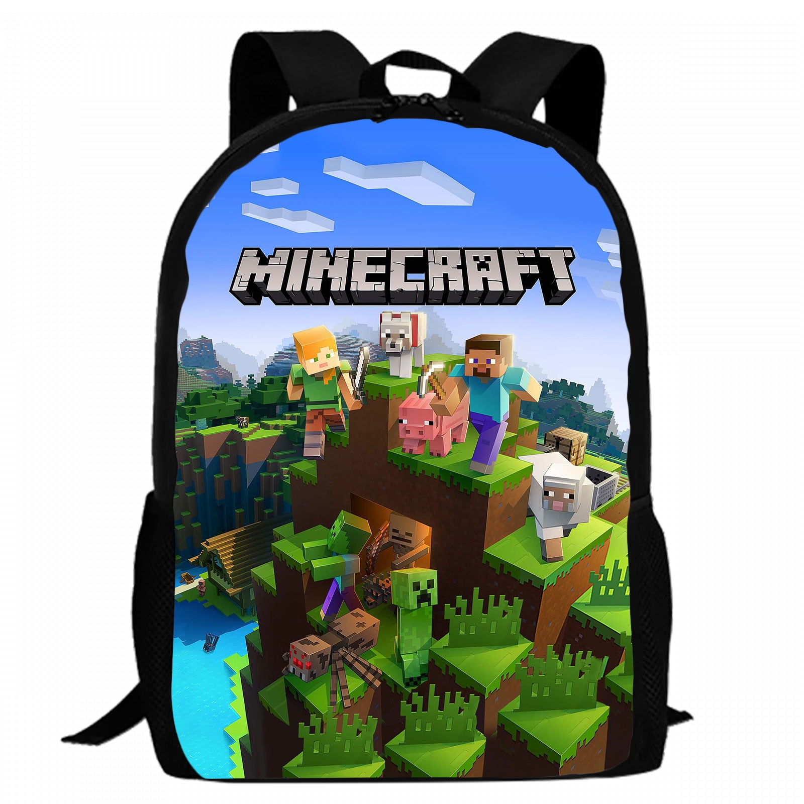 Minecraft Printed Backpack Casual Large Capacity School Bag Suitable For Men and Momen Lightweight Daily Bag Travel Bag