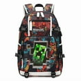thumbnail image 1 of Minecraft Printed Backpack My World Game Travel Bag Outdoor Large Capacity,mu,606-RD-Red 12, 1 of 11