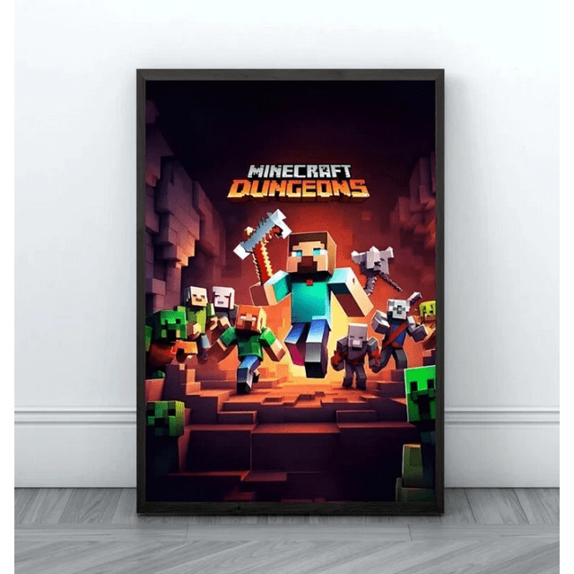 Minecraft Prints Poster and Canvas, Creeper, Steve, Zombie,Nursery ...
