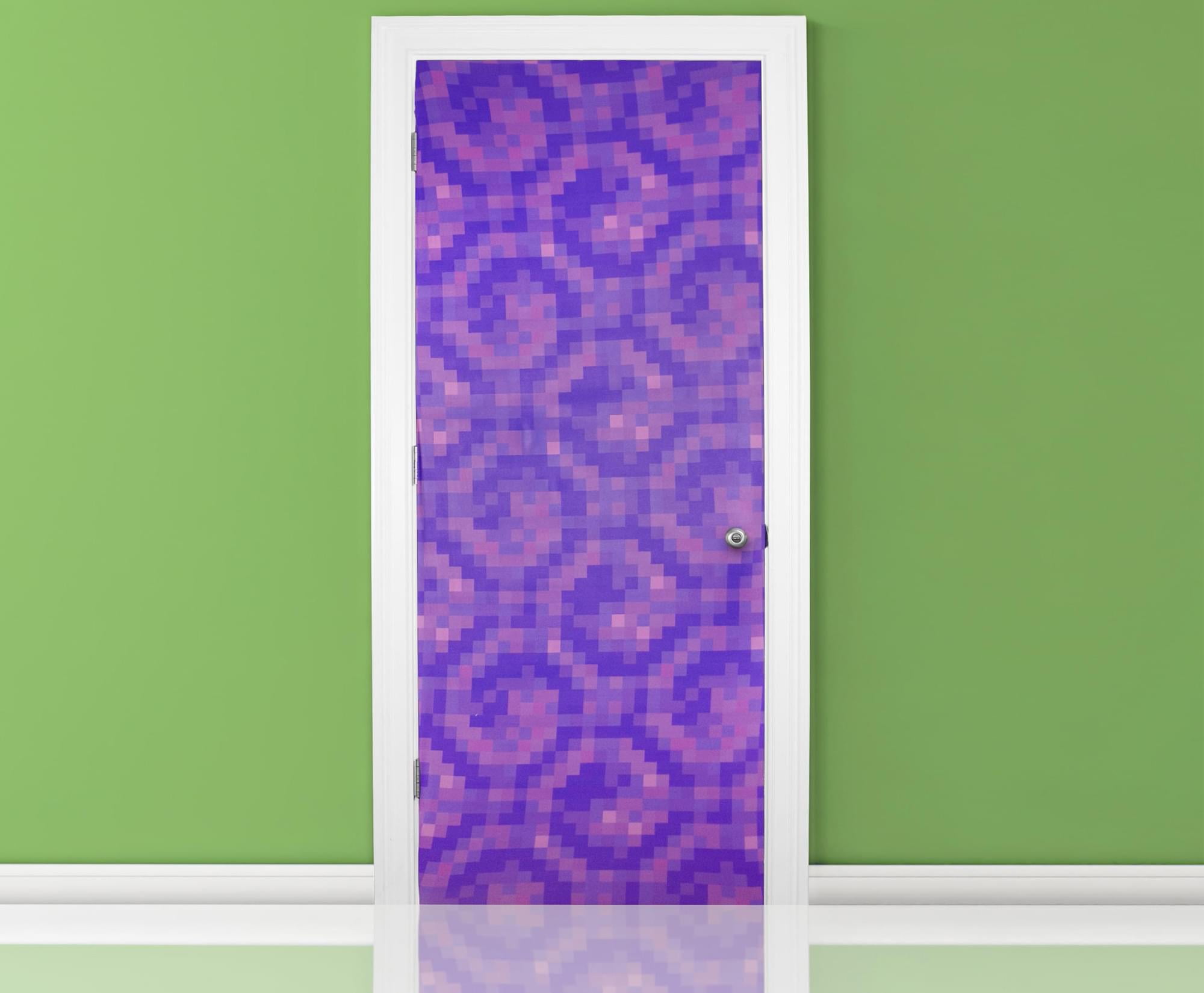 Minecraft Purple Nether Portal Gateway Fabric Door Cling | 34 x 82 ...