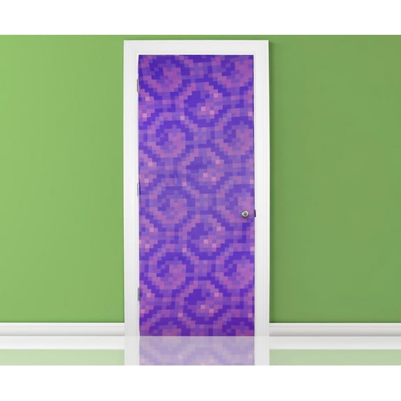 Minecraft Purple Nether Portal Gateway Fabric Door Cling | 34 x 82 Inches