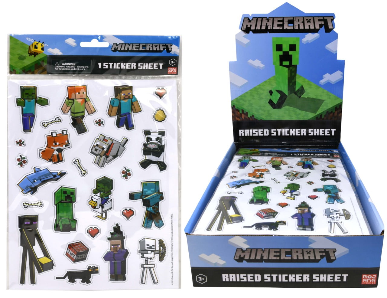 Minecraft Raised 3D Stickers
