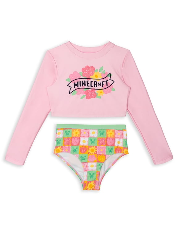Rash Guard and Bikini Bottom UPF 50+ Swim Set Little Kid to Big Kid