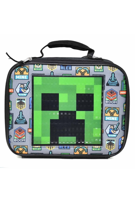 Minecraft Rectangle Lunch Bag, GREY