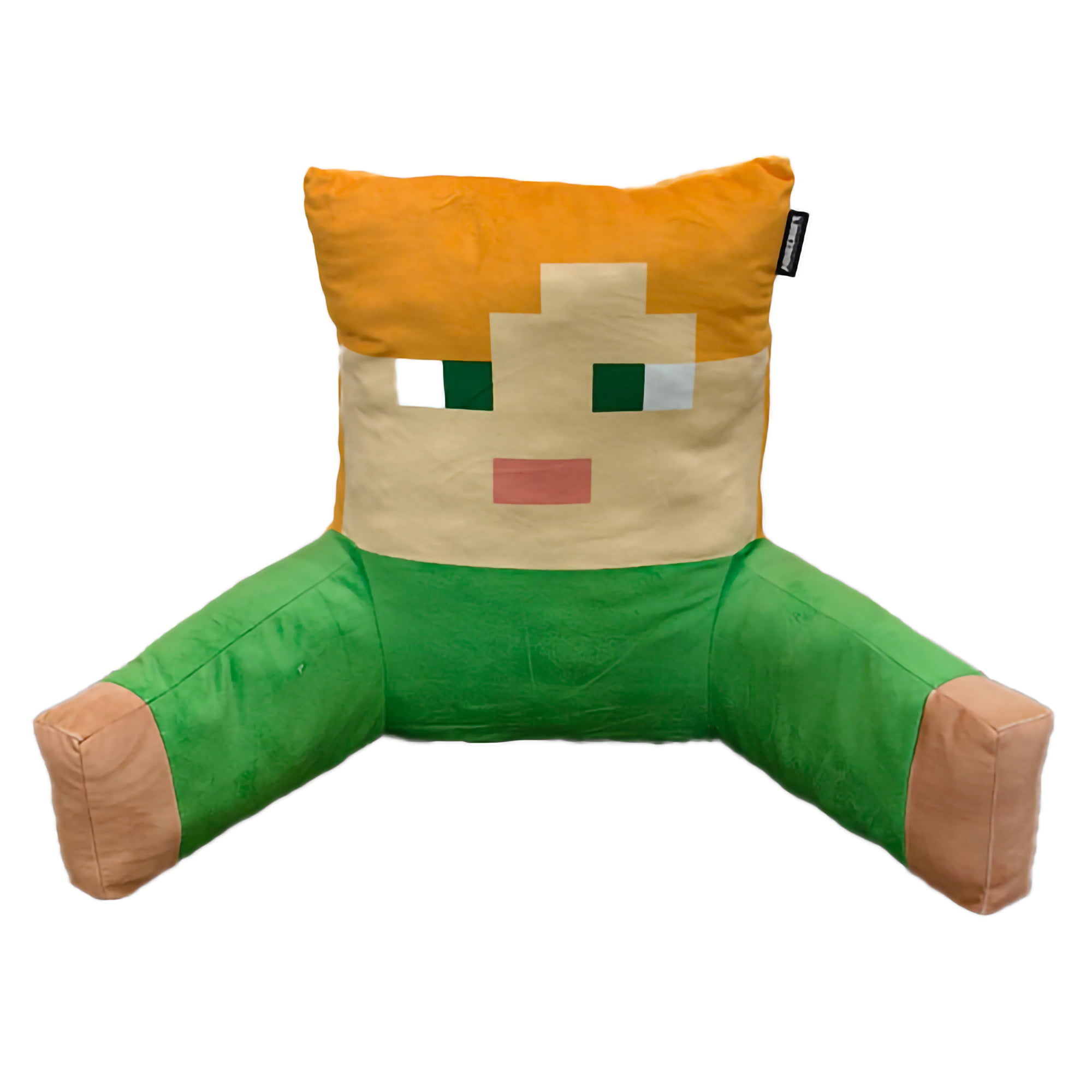 Minecraft: Relax Pillow - Alex - Character Lounge Cushion, Armrests, Phone Pocket, Soft & Comfortable, Game Theme Decor, 27.6 x 15.7 x 19.7", Licensed