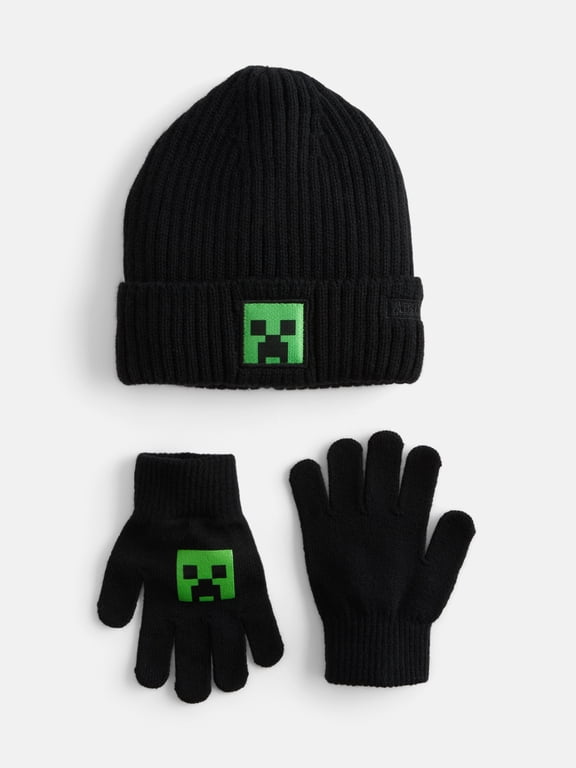 Boys Ribbed Knit Beanie and Gloves Set, 2 Piece, One Size
