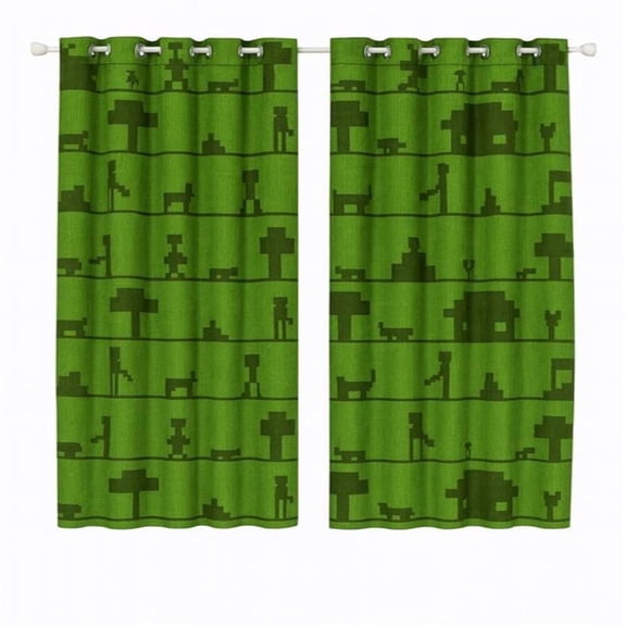 Minecraft Room Darkening Window Panels for Kids 2 Panels - 41" (W) x 63" (L)