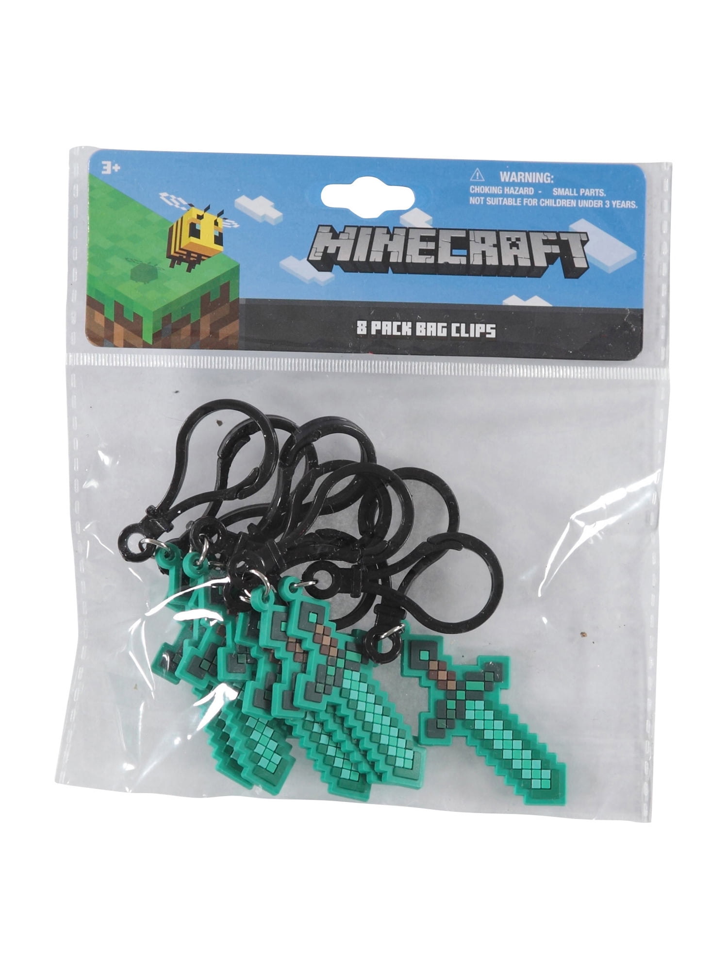 Minecraft Rubber Keychains, Party Favor 8 Pack