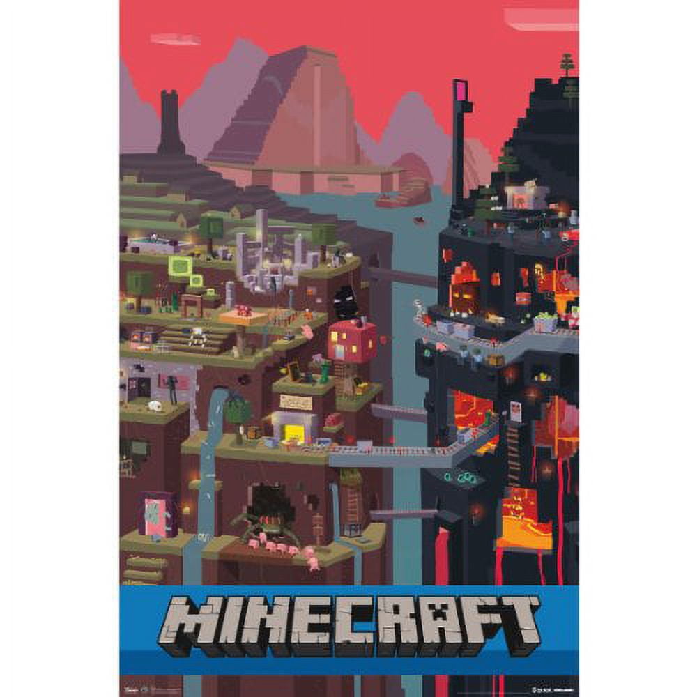 Minecraft – World Game Poster 22x34 RP6303 UPC017681063033 – Mason City  Poster Company