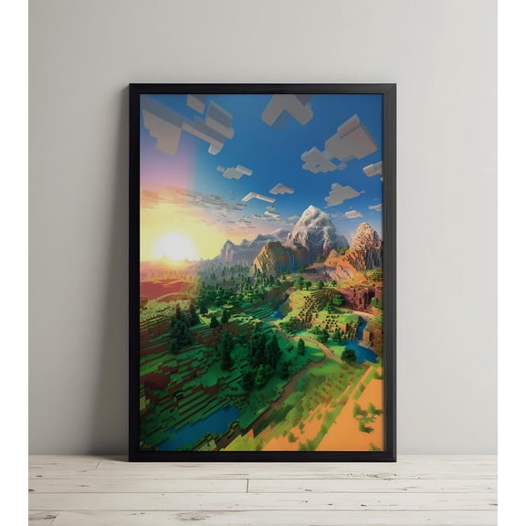 Minecraft Scenic Mountain Biome Poster Print 24x36 UNFRAMED