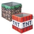 thumbnail image 1 of Minecraft: Fabric Storage Boxes: 2pc - TNT & Grass Block - 10" Collapsible Square Cubes, Toys-Games-Clothes Organization, Game Theme Decor, Licensed, 1 of 6