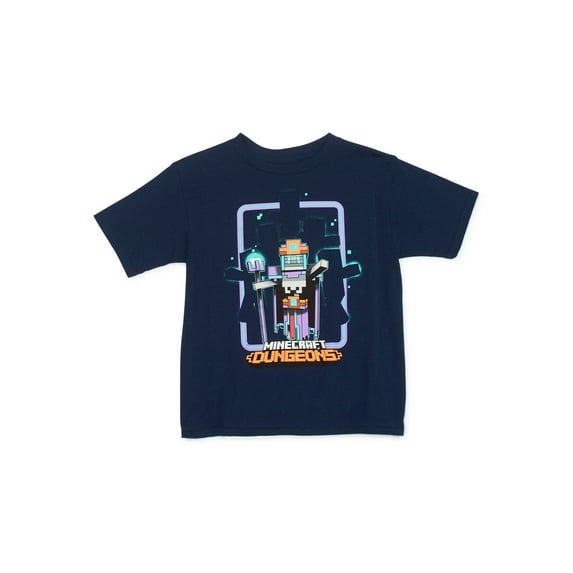 Minecraft Short Sleeve Graphic Raglan Regular T-Shirt (Big Boys or Little Boys) 1 Pack