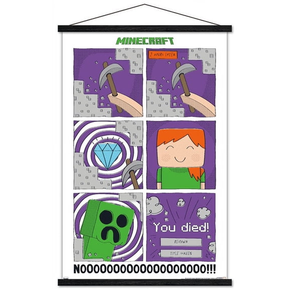 Minecraft - Simple Comic Alex Creeper Wall Poster with Magnetic Frame, 22.375" x 34"