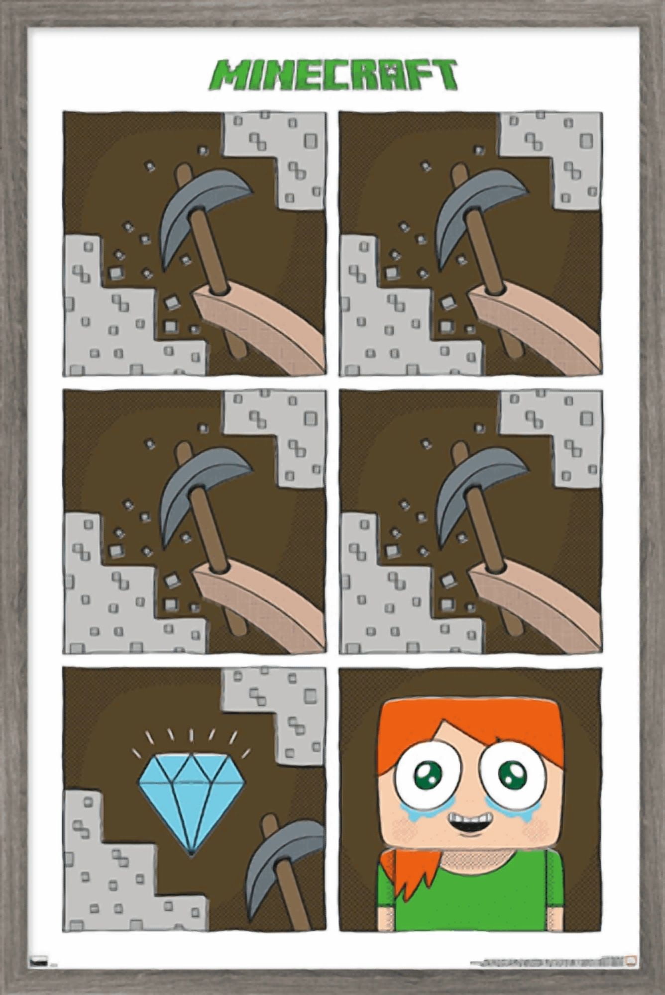 Minecraft - Simple Comic Alex Cry Wall Poster, 22.375" x 34" Framed