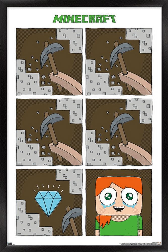 Minecraft - Simple Comic Alex Cry Wall Poster, 22.375" x 34" Framed