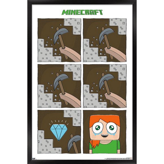 Minecraft - Simple Comic Alex Cry Wall Poster, 22.375" x 34" Framed