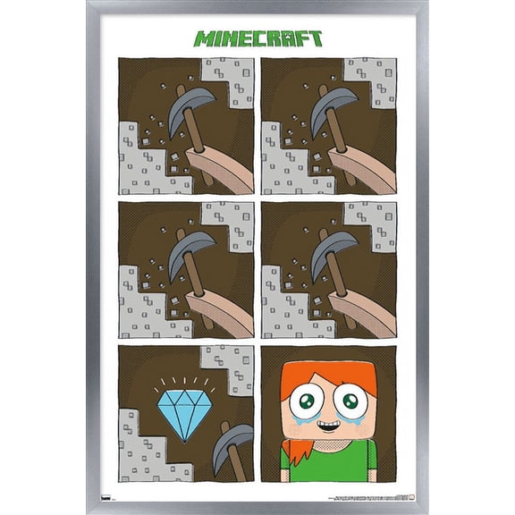 Minecraft - Simple Comic Alex Cry Wall Poster, 22.375" x 34" Framed