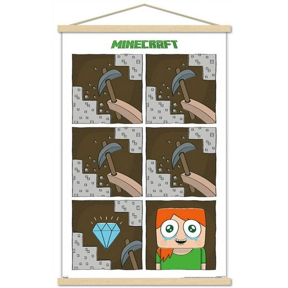 Minecraft - Simple Comic Alex Cry Wall Poster with Magnetic Frame, 22.375" x 34"