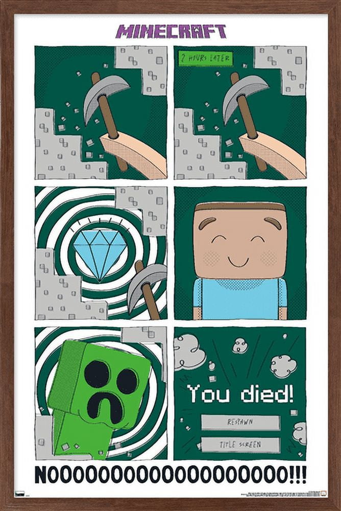 Minecraft Simple Comic Steve Creeper Wall Poster, 14.725" x 22.375