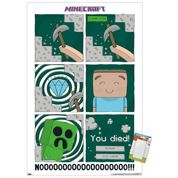Minecraft - Simple Comic Steve Creeper Wall Poster, 22.375" x 34"