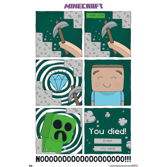 Minecraft - Simple Comic Steve Creeper Wall Poster, 22.375" x 34"