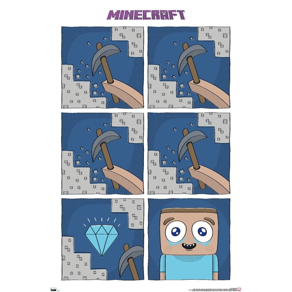 Minecraft - Simple Comic Steve Cry Wall Poster, 22.375" x 34"