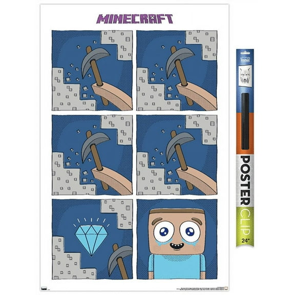 Minecraft - Simple Comic Steve Cry Wall Poster, 22.375" x 34"