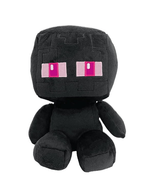 Sitting Enderman Plush Stuffed Toy, Black, 9.8" Tall