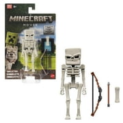 Minecraft Skeleton Action Figure & Accessories, 4-inch Toy Set Inspired by a Minecraft Movie