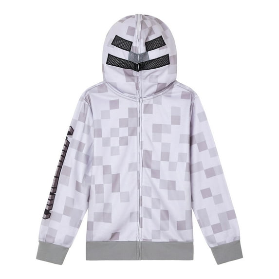 Minecraft Skeleton Fleece Zip Up Cosplay Hoodie Little Kid to Big Kid
