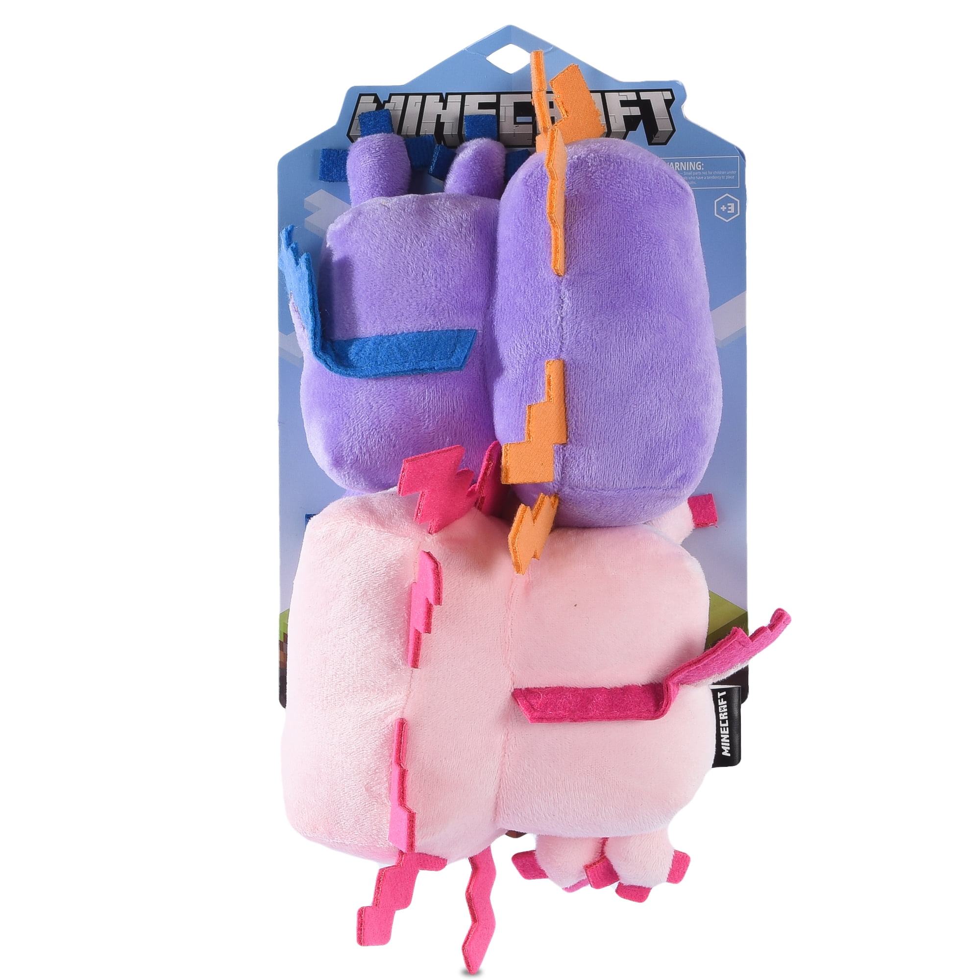 Minecraft: Small Blue Axolotl Leucistic Axolotl Figure Plush