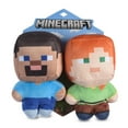 thumbnail image 1 of Minecraft: Small Steve Alex Figure Plush Squeaker Pet Toy- 2pk backercard, 1 of 5