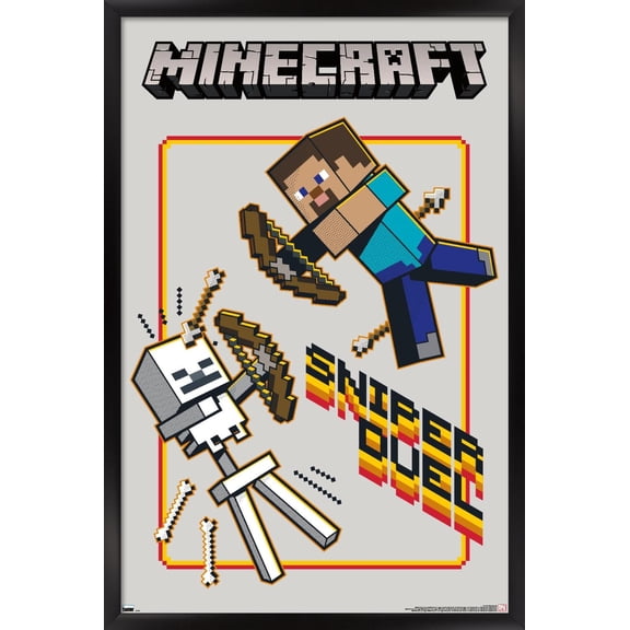 Minecraft - Sniper Duel Wall Poster, 22.375" x 34", Framed