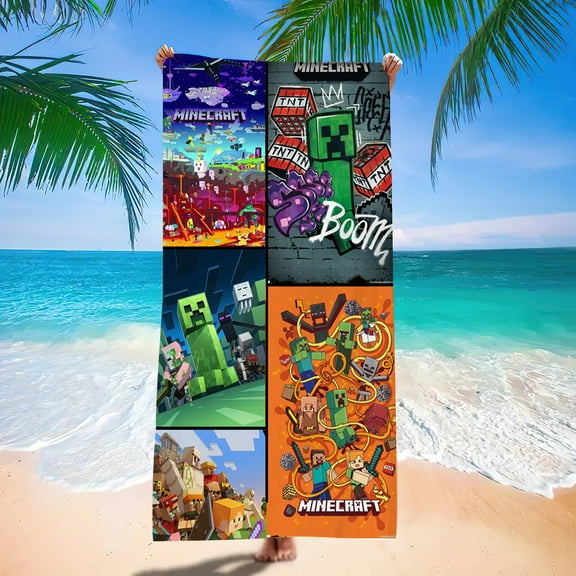 Minecraft Soft Towel Great Gift for Gamers 28 x 55 Inch Size