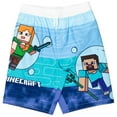 thumbnail image 1 of Minecraft Steve Alex Print UPF 50+ Swimming Trunks Swimwear Bottoms (Boy's 7-8Y), 1 of 2