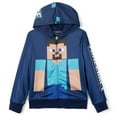 thumbnail image 1 of Minecraft Steve Fleece Zip Up Athletic Hoodie Toddler to Big Kid, 1 of 4