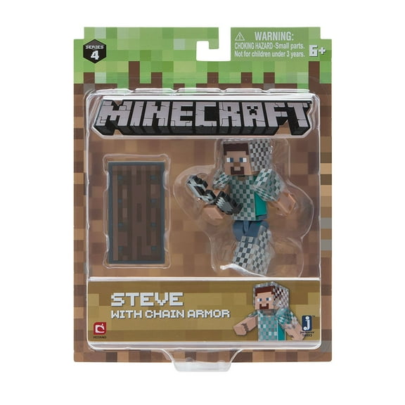 Minecraft Steve in Chain Armor Figure Pack Action