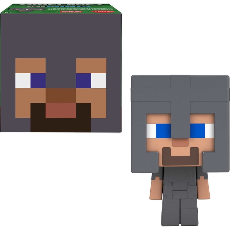 Minecraft Steve in Netherite Armor Mini Action Figure, Mob Head