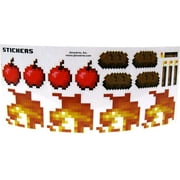 Minecraft Sticker Set Papercraft Fire, Torch, Steak & Apple Single Piece